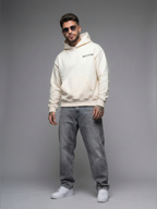 Classic Off-White Oversized Fit Fleece Hoodie