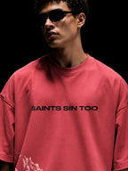 Saints Unisex Pink Oversized T-Shirt