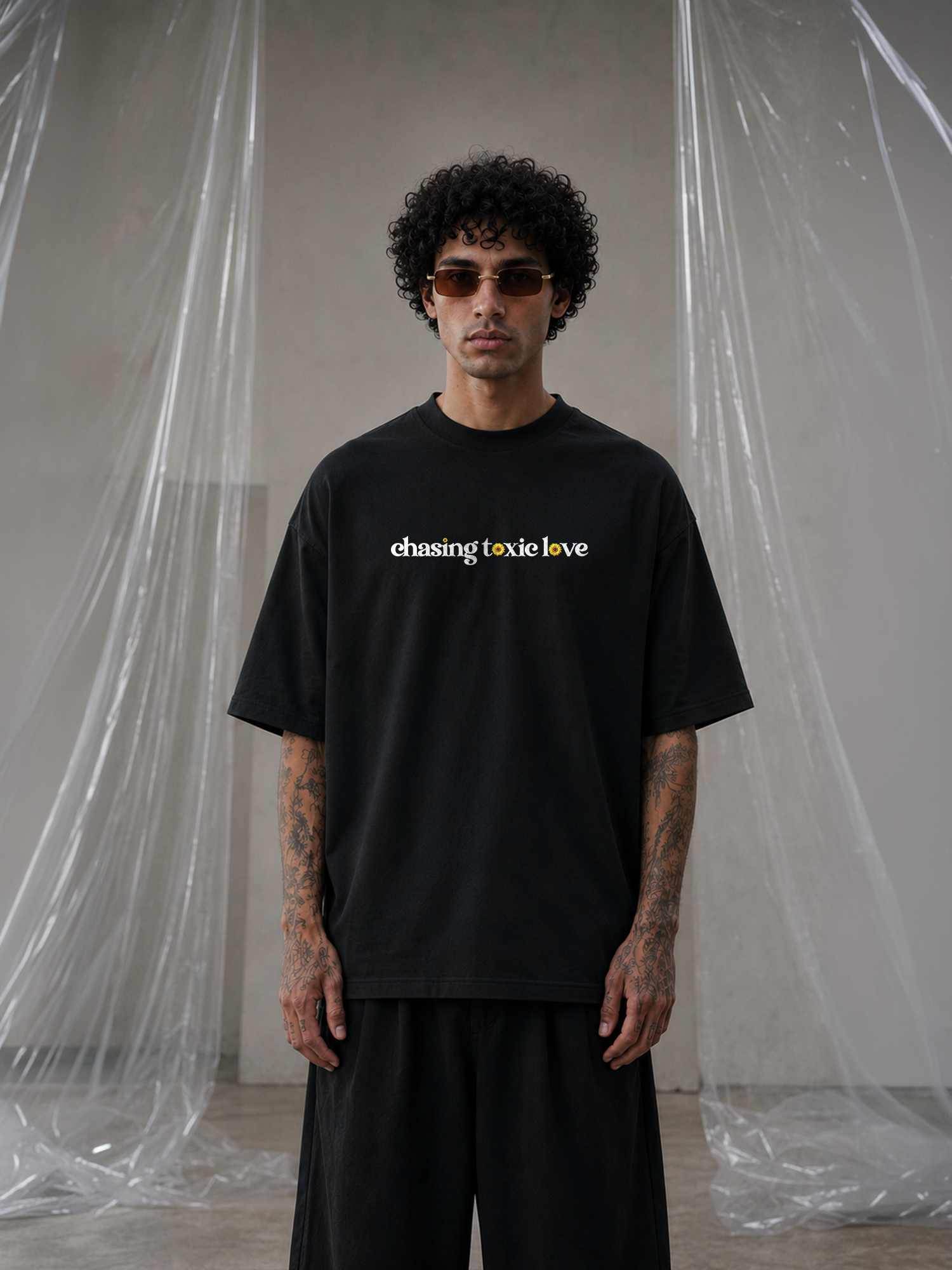 The Sunflower Theory Unisex Black Oversized T-Shirt