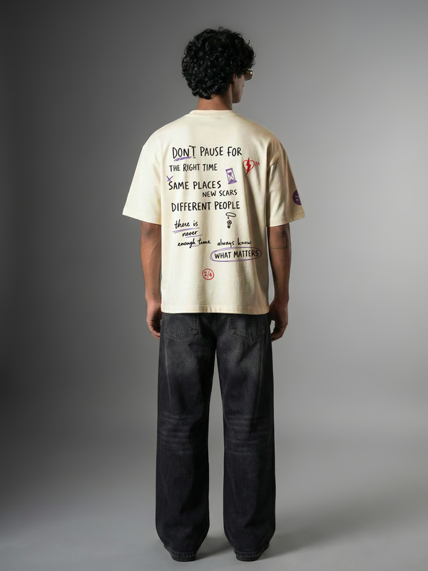 Zero Hour Unisex Off-White Oversized T-Shirt