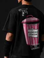 The Millennials Unisex Black Oversized T-Shirt