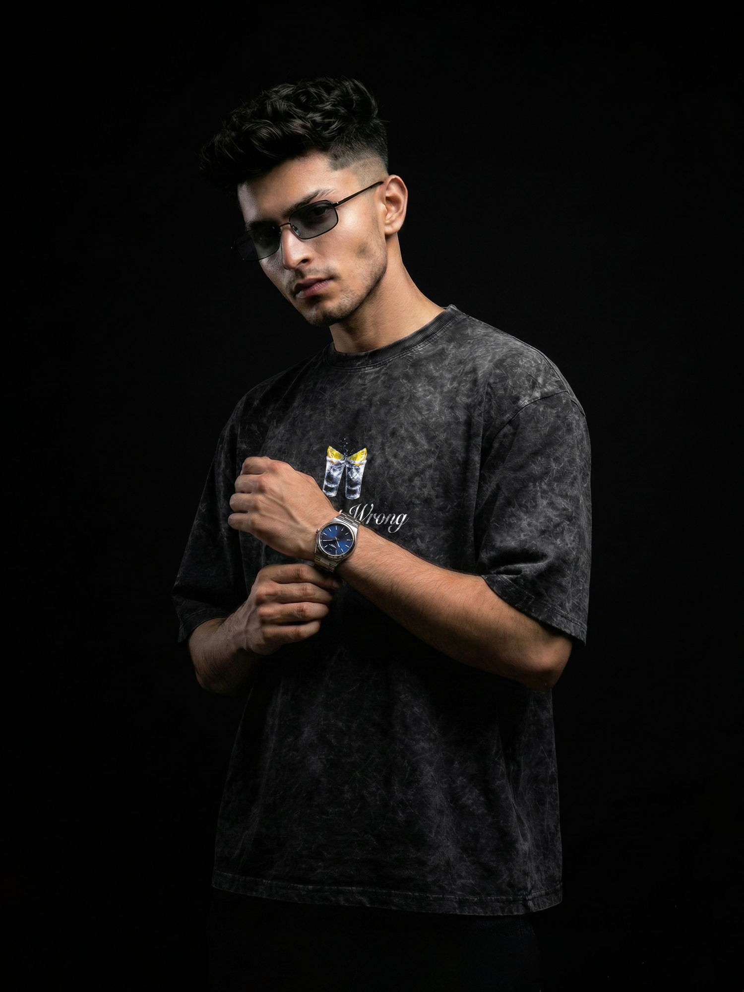 The Absolut Baddie Unisex Black Acid Wash Tshirt