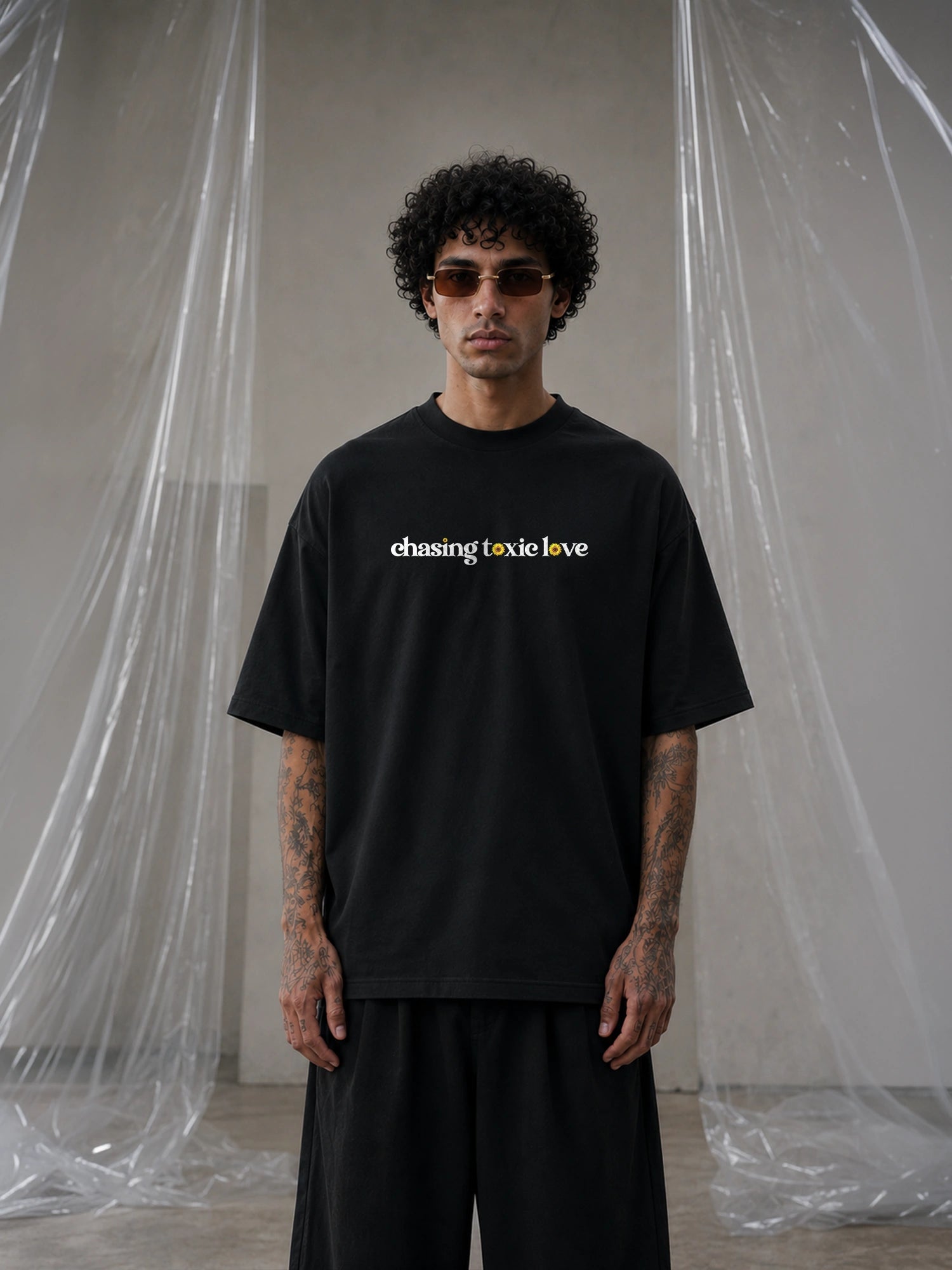 The Sunflower Theory Unisex Black Oversized T-Shirt