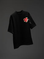 Flaming Unisex Black Oversized T-Shirt
