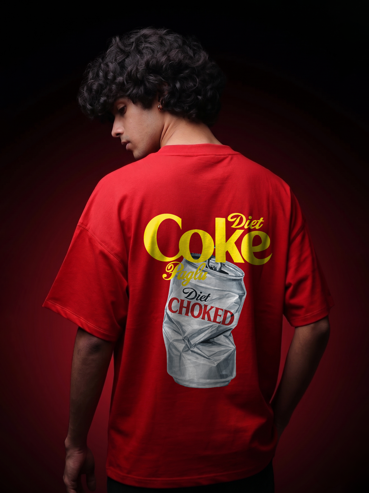 The Diet Choke Unisex Red Oversized Tshirt