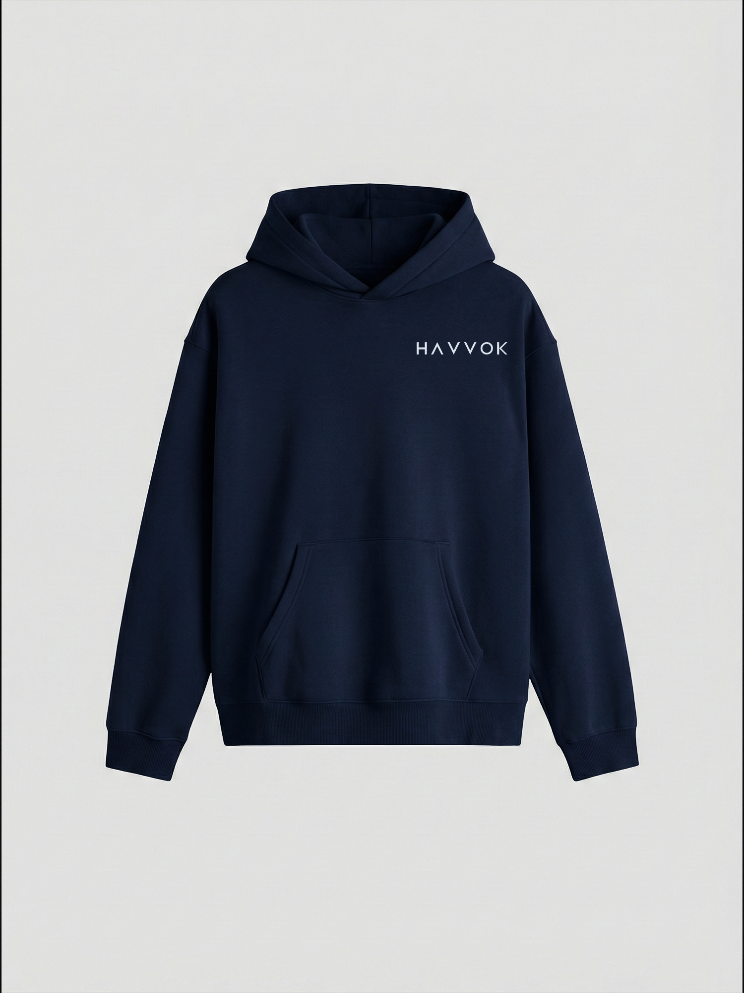 Classic Navy Blue Oversized Fit Fleece Hoodie