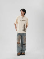 The Vintage Unisex Off-White Oversized T-Shirt
