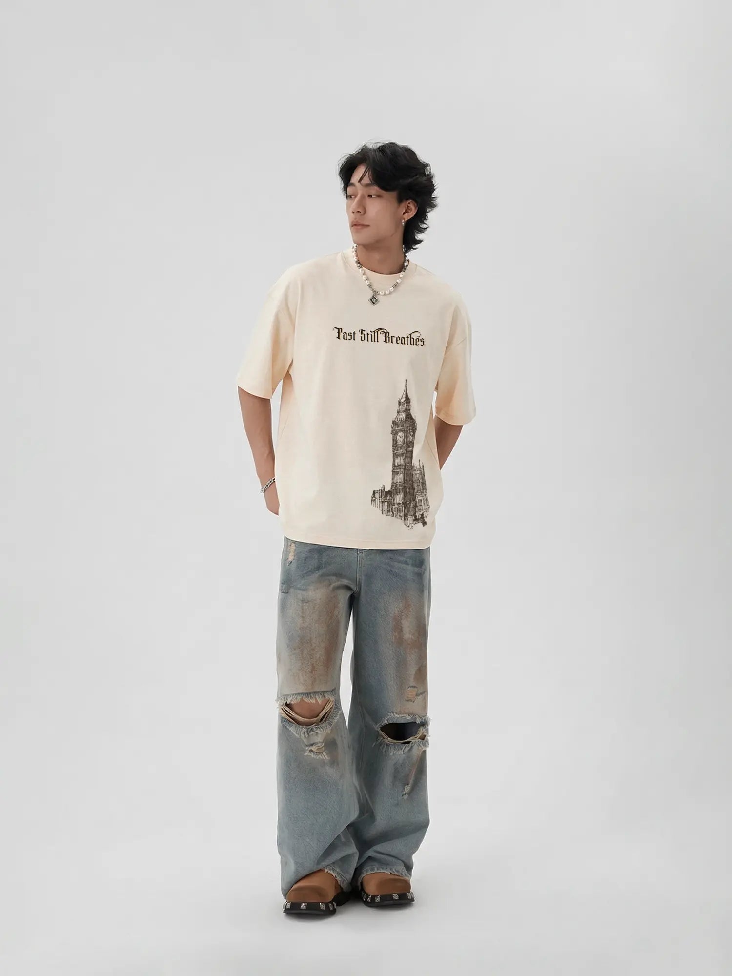 The Vintage Unisex Off-White Oversized T-Shirt