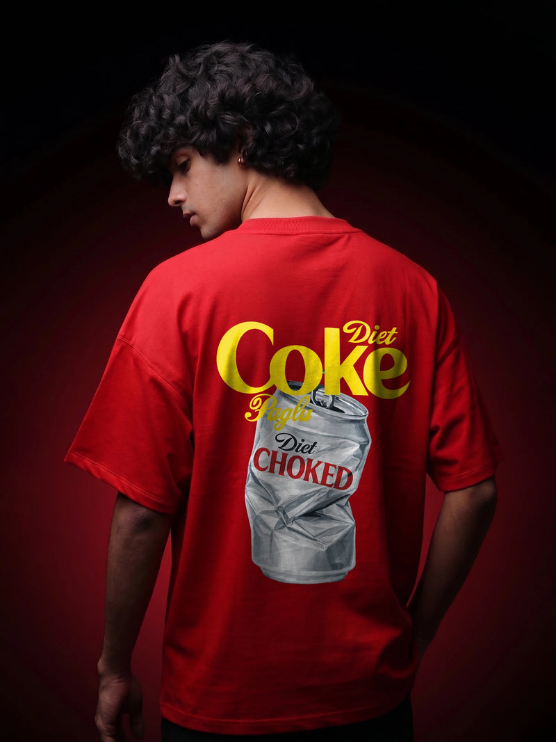 The Diet Choke Unisex Red Oversized Tshirt