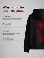Sinister Skull Men's Black Oversized Fit Fleece Hoodie