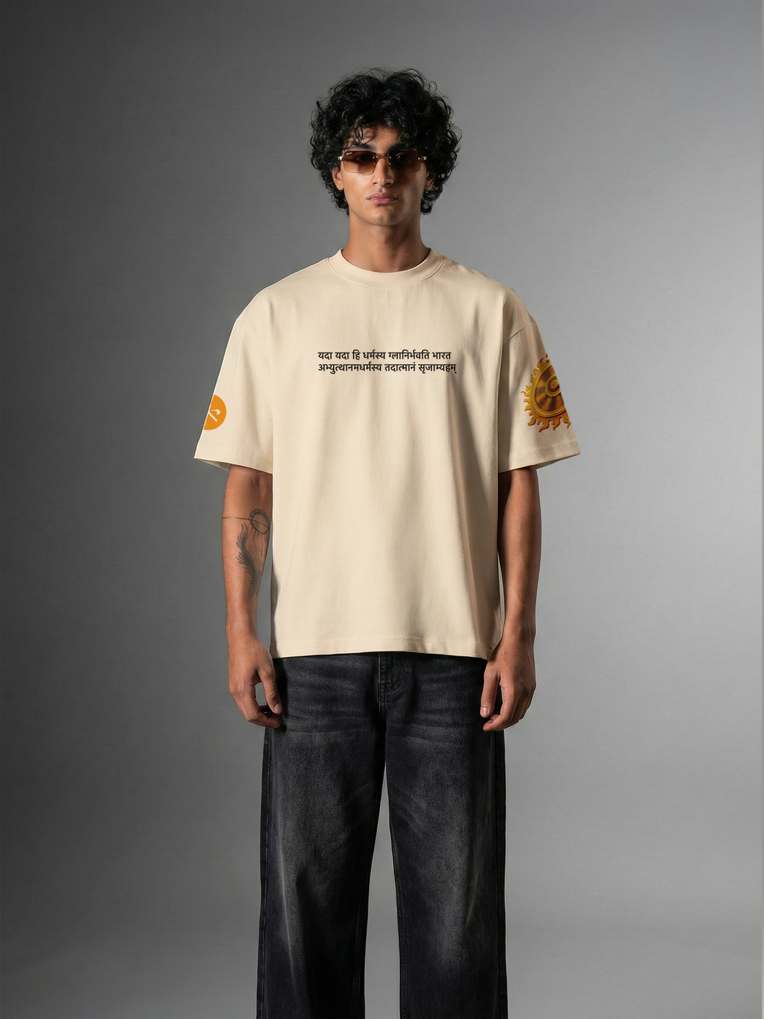 Sacred Fury Unisex Off-White Oversized T-Shirt