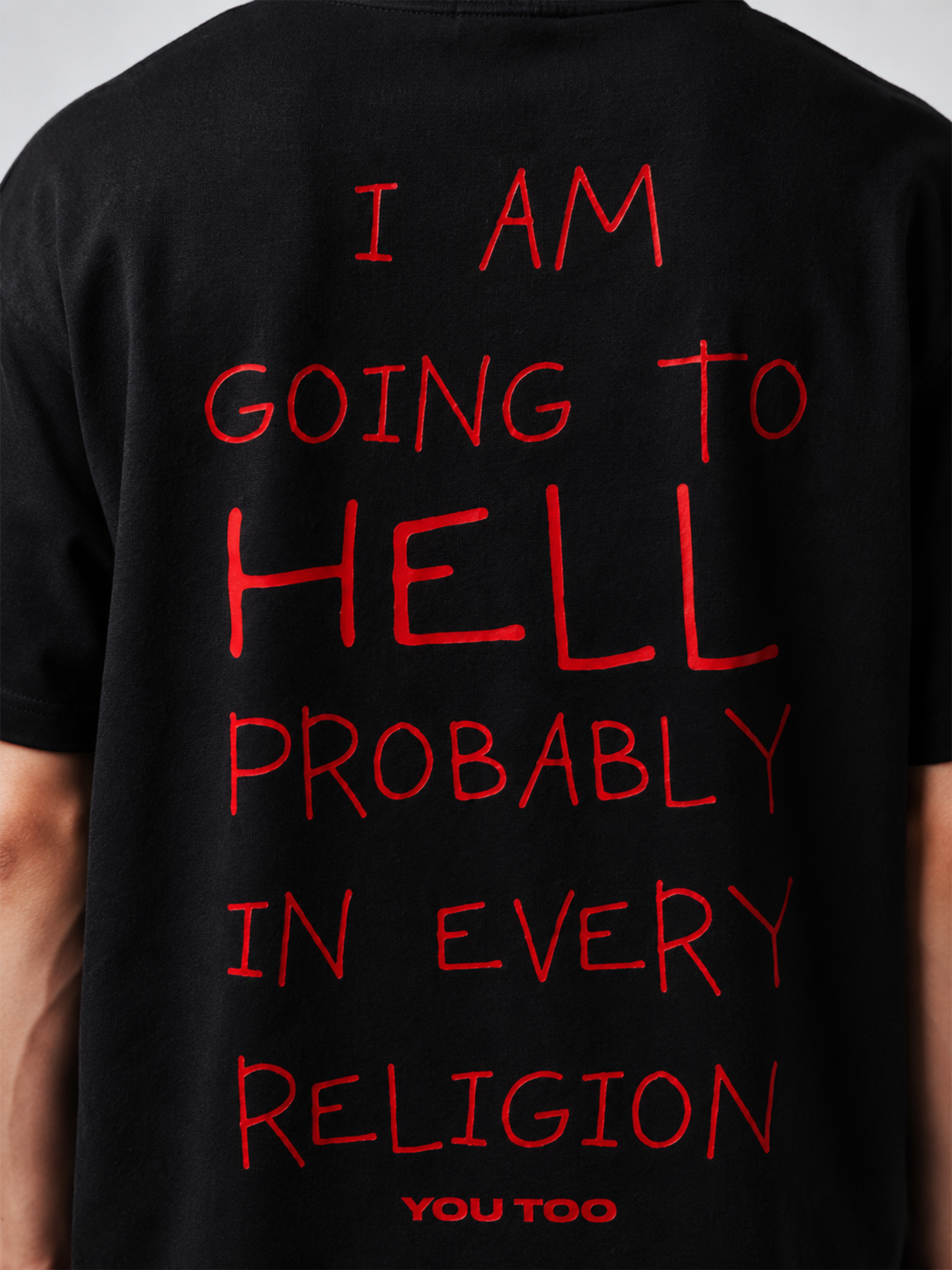 Going To Hell Unisex Black Oversized Tshirt
