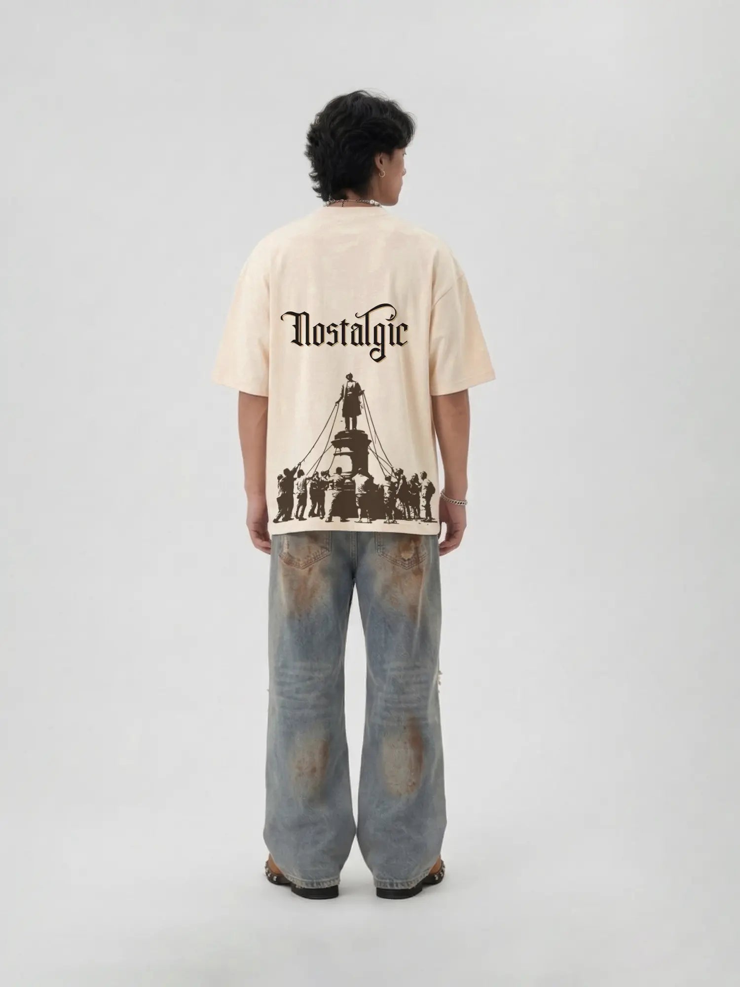 The Vintage Unisex Off-White Oversized T-Shirt