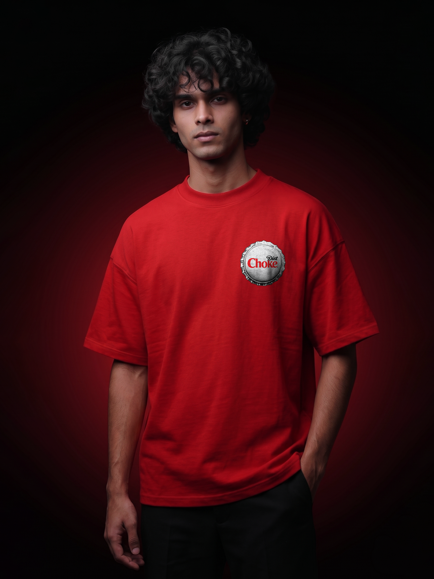 The Diet Choke Unisex Red Oversized Tshirt