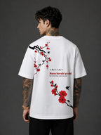 The Elysian Bloom Unisex White Oversized T-Shirt