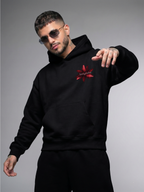 The Anugraha Unisex Black Oversized Fit Fleece Hoodie
