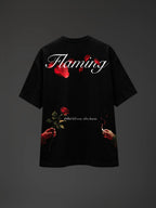 Flaming Unisex Black Oversized T-Shirt