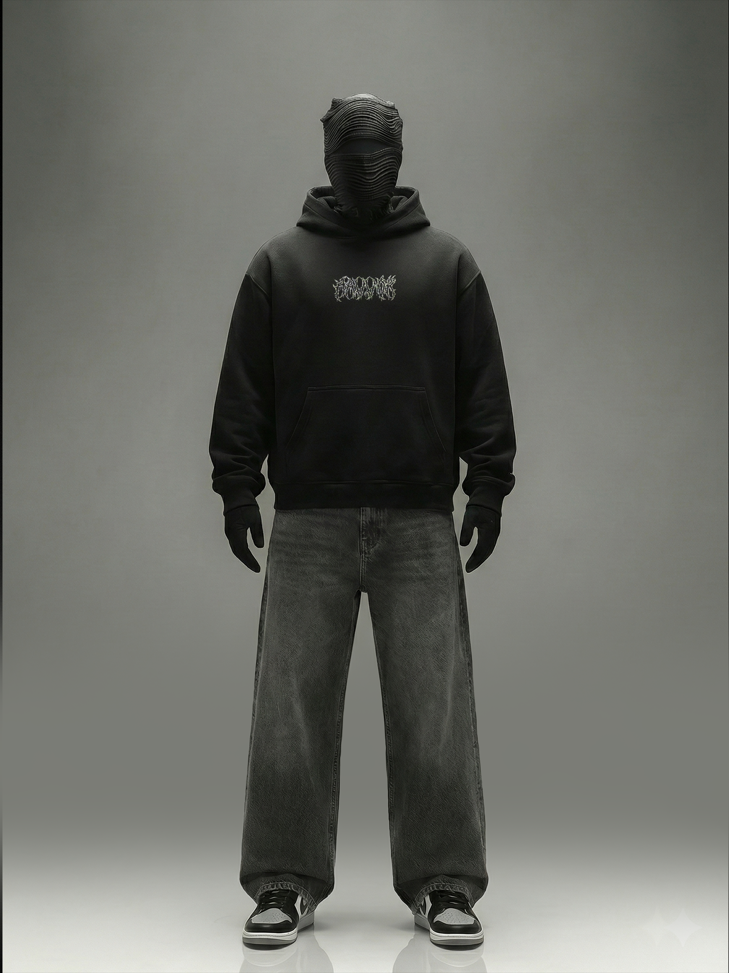 Noble Intentions Unisex Black Oversized Fit Fleece Hoodie