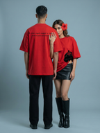 Black Panther Unisex Red Oversized T-Shirt