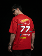 The Havvok Racing Unisex Red Oversized T-Shirt