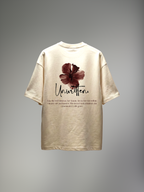 Red Hibiscus Unisex Off-White Oversized T-Shirt