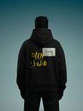Open Studio Unisex Black Oversized Fit Fleece Hoodie