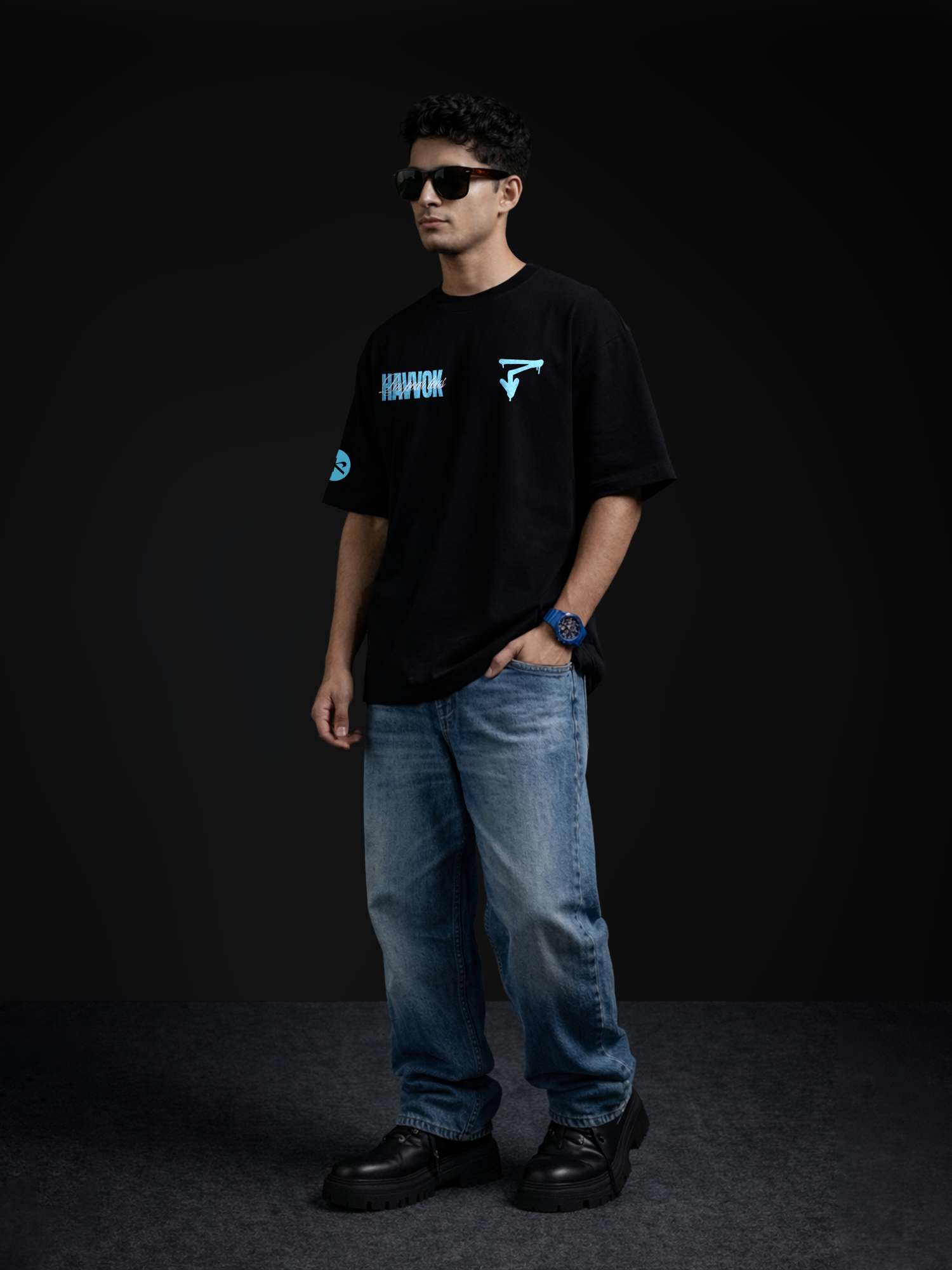 The Pardon Unisex Black Oversized Tshirt