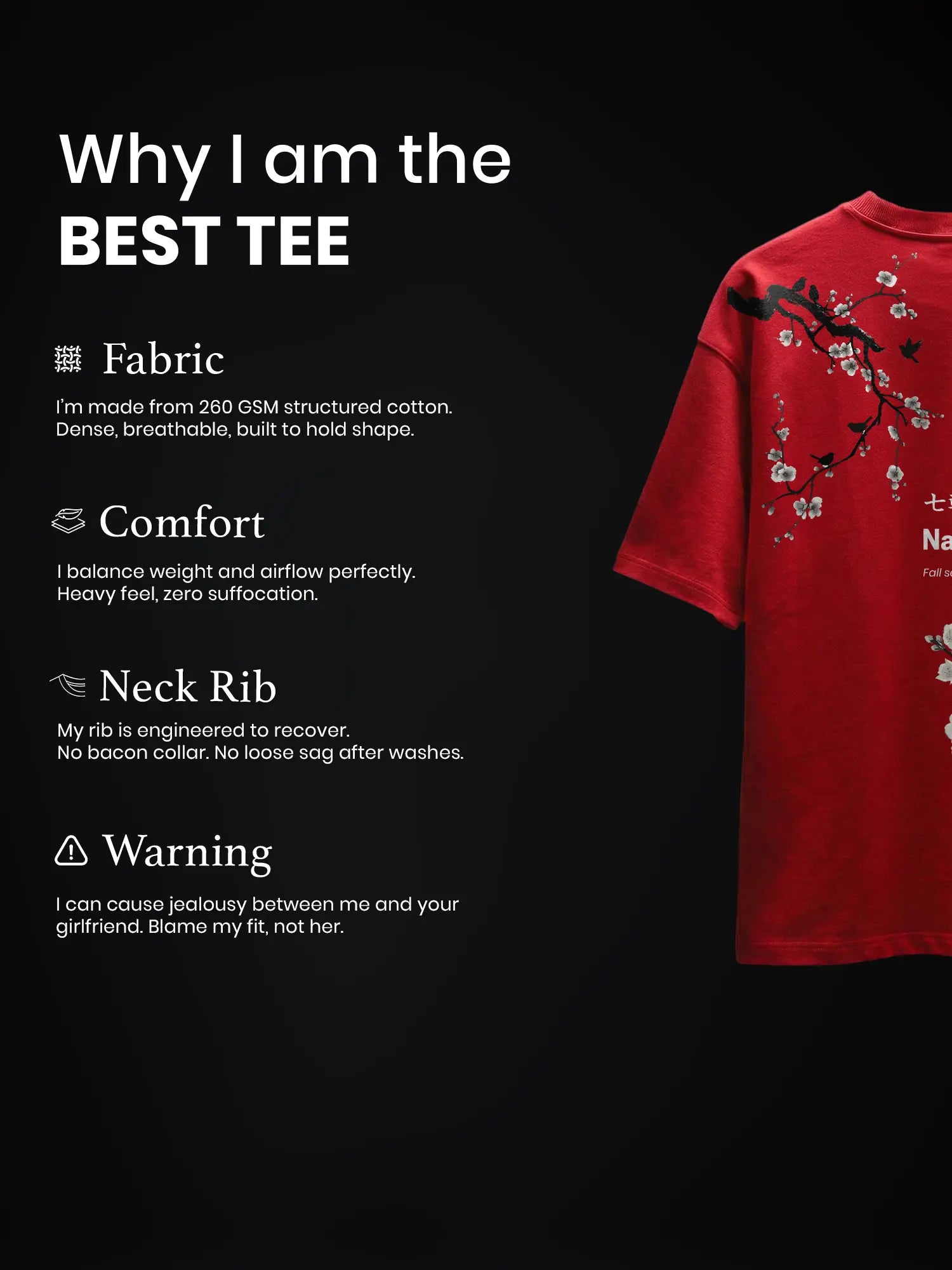 The Elysian Bloom Unisex Red Oversized T-Shirt