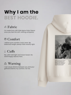 Midnight Whisper Unisex Off White Oversized Fit Fleece Hoodie