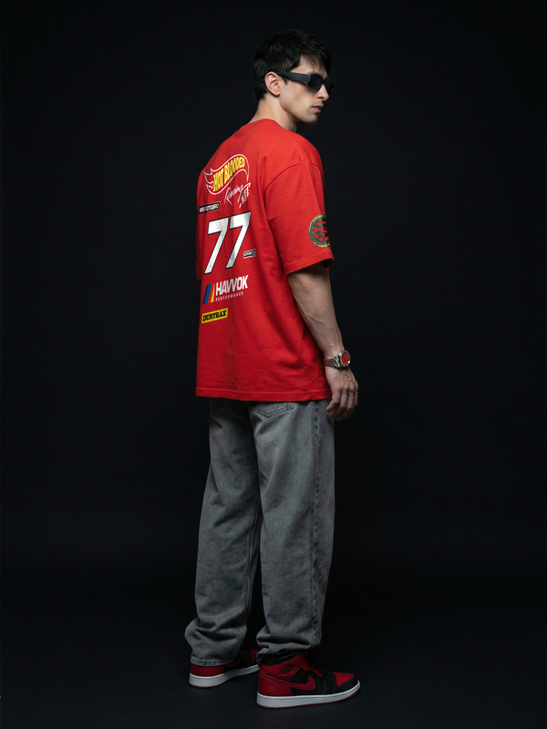 The Havvok Racing Unisex Red Oversized T-Shirt