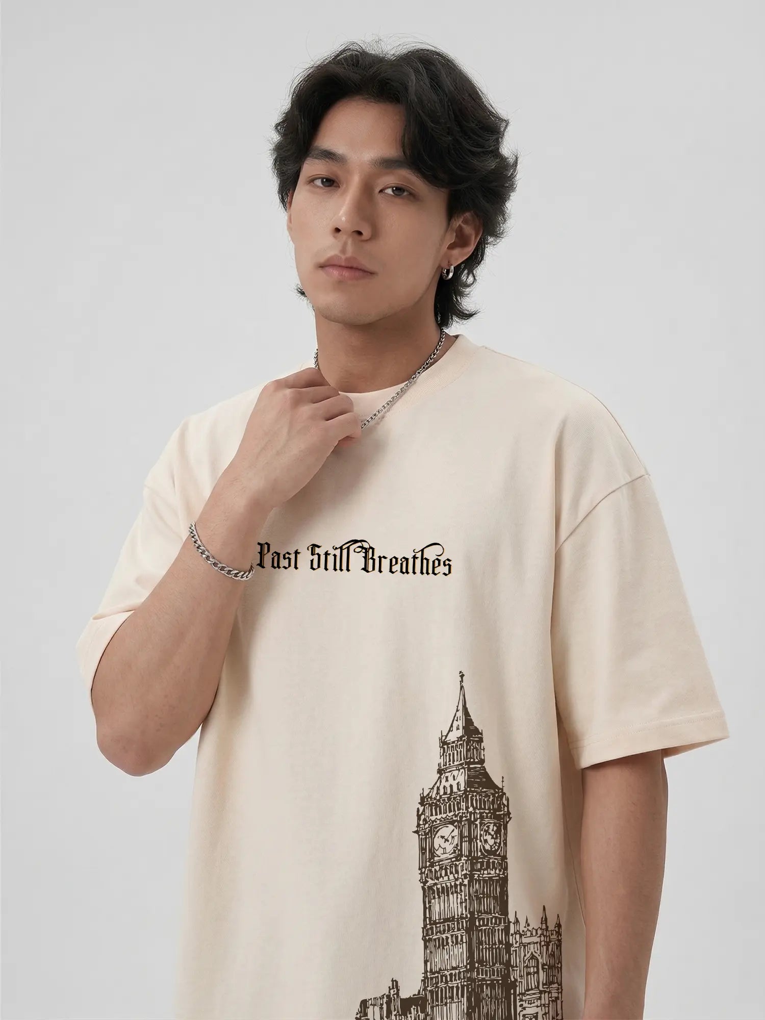 The Vintage Unisex Off-White Oversized T-Shirt
