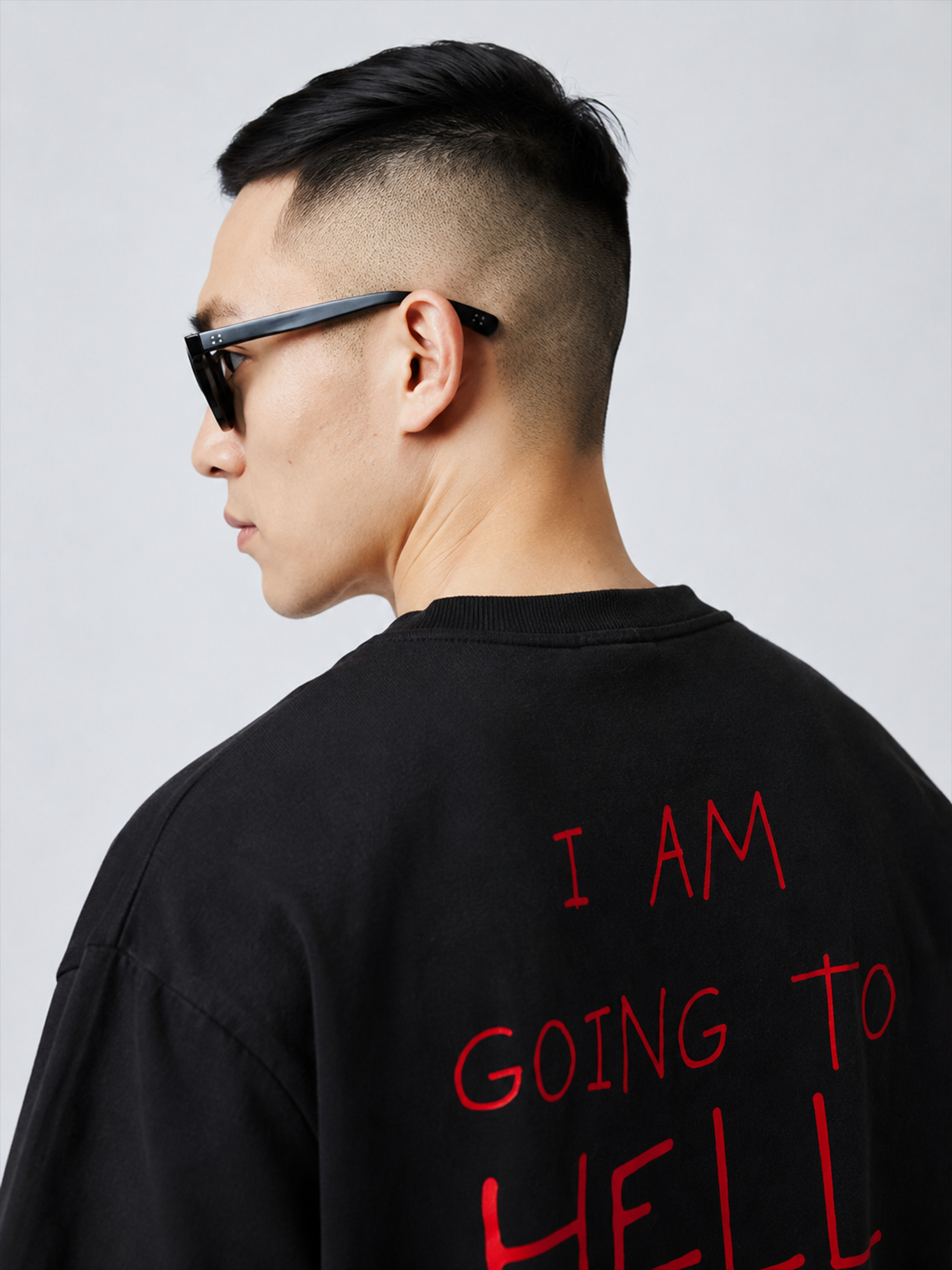 Going To Hell Unisex Black Oversized Tshirt