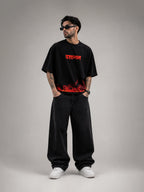 Ravan Unisex Black Oversized T-Shirt