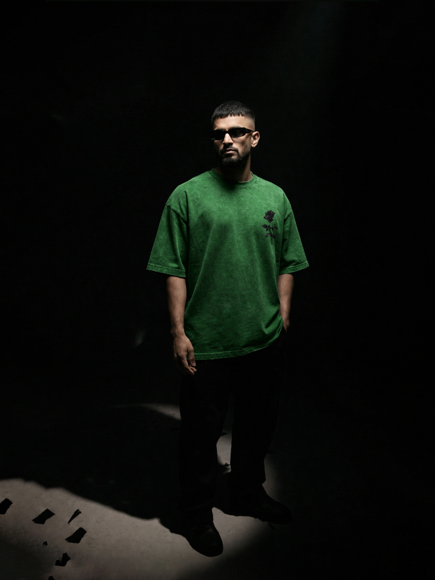 Dark Rose Unisex Green Oversized T-Shirt