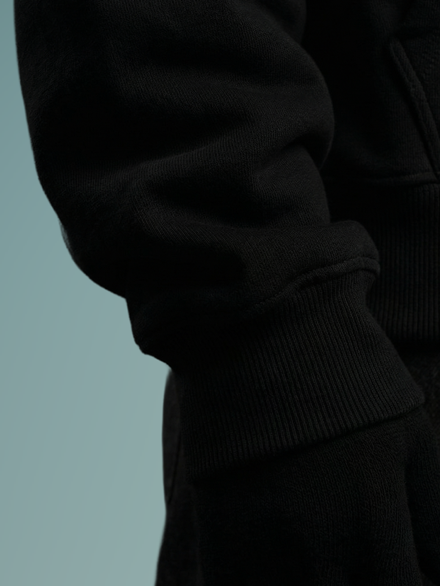 Open Studio Unisex Black Oversized Fit Fleece Hoodie