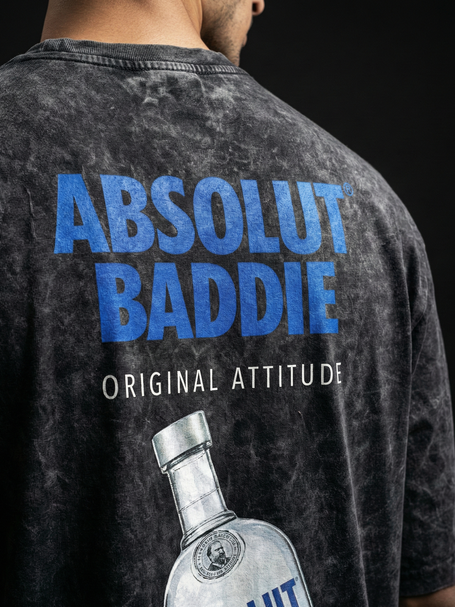 The Absolut Baddie Unisex Black Acid Wash Tshirt
