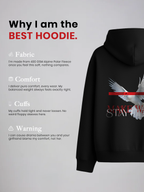 Celestial Flight Unisex Black Oversized Fit Fleece Hoodie