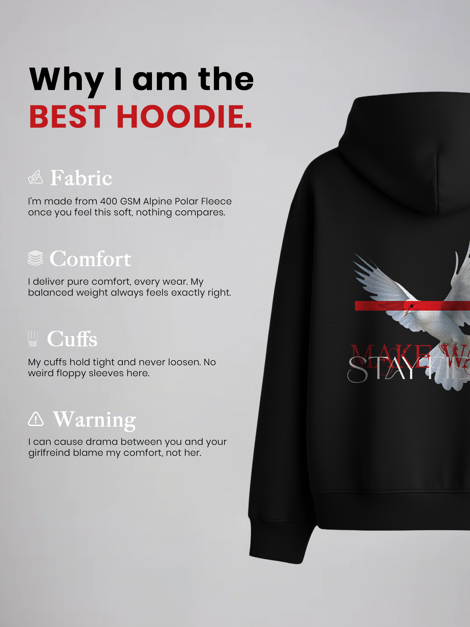 Celestial Flight Unisex Black Oversized Fit Fleece Hoodie