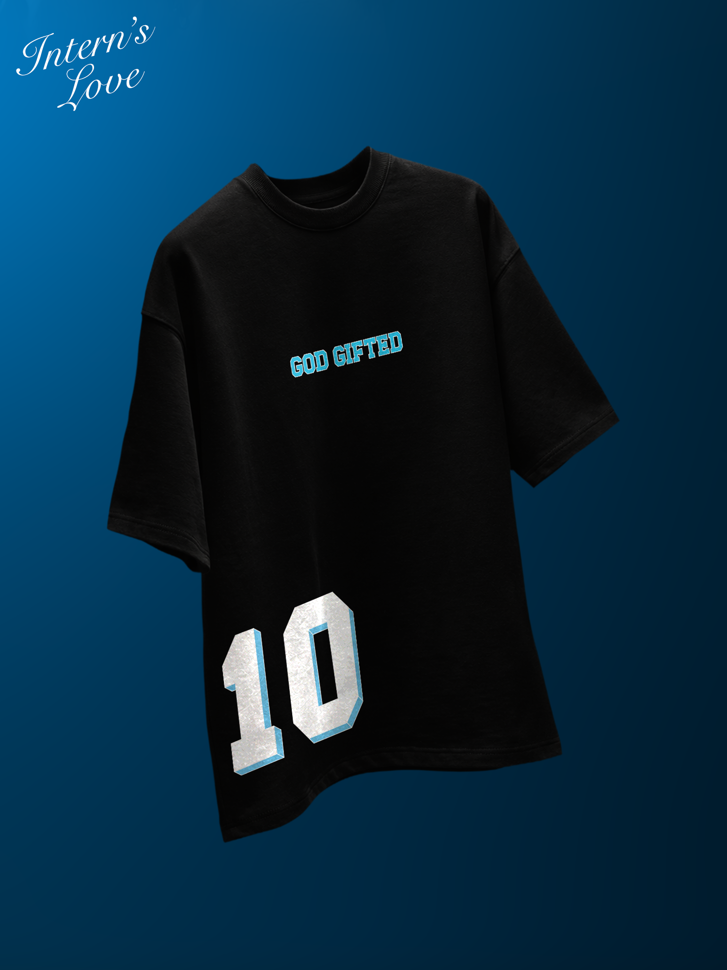 GOD GIFTED Unisex Black Oversized T-Shirt
