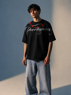 The Kisses Unisex Black Oversized T-Shirt