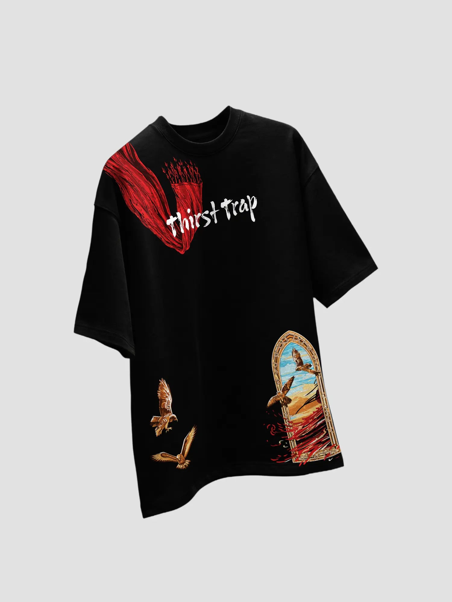 Arabic Thirst Unisex Black Oversized T-Shirt