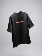 Fragile Fury Unisex Black Acid Wash Oversized Tshirt