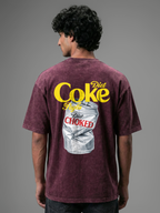 The Diet Choke Unisex Maroon Acid Wash Tshirt