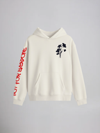 Eternal Bloom Unisex Off White Oversized Fit Fleece Hoodie