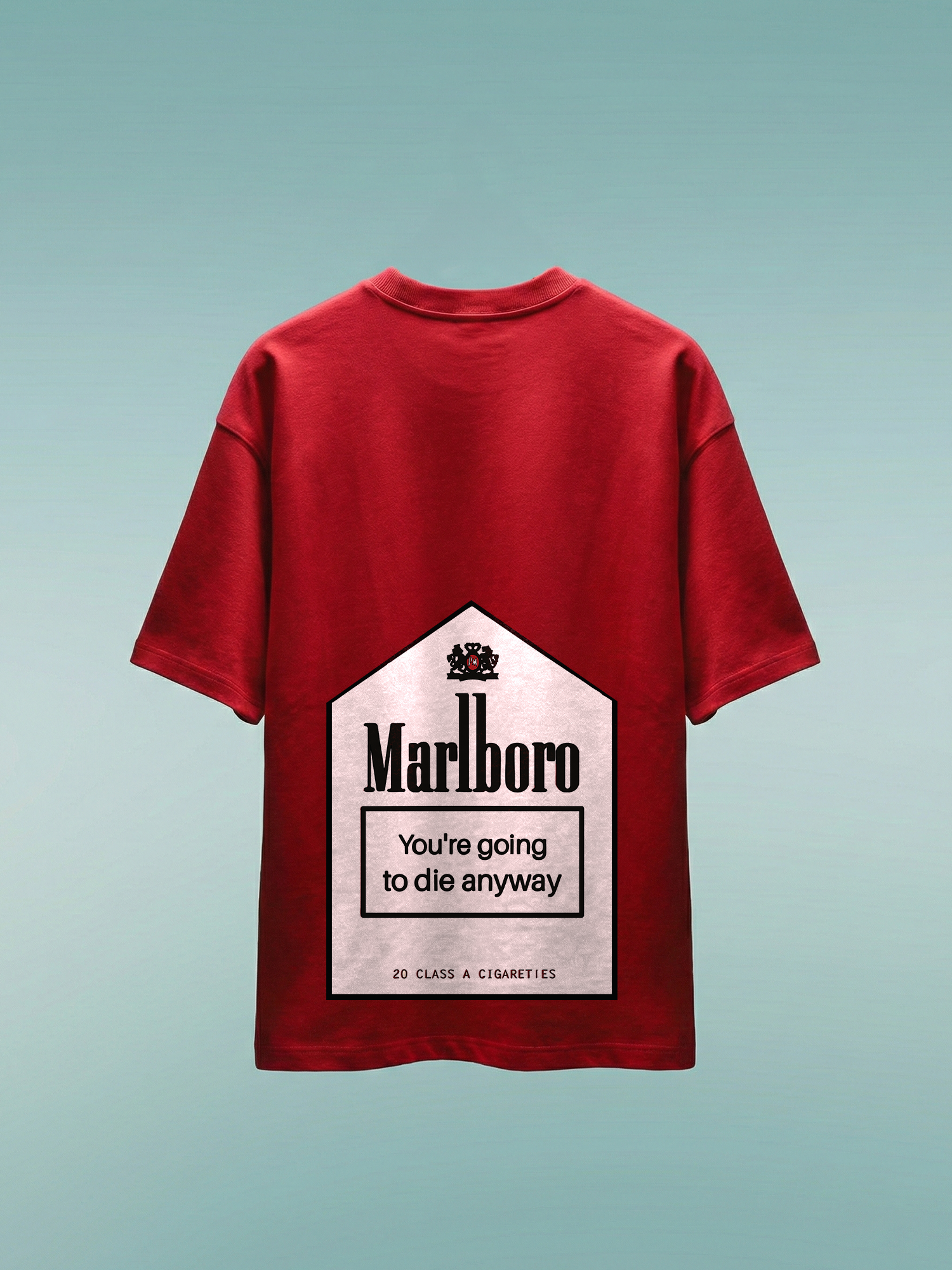 Marlboro Unisex Red Oversized T-Shirt