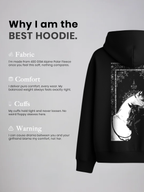 The Duality Unisex Black Oversized Fit Fleece Hoodie
