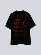 Going To Hell Unisex Black Oversized Tshirt