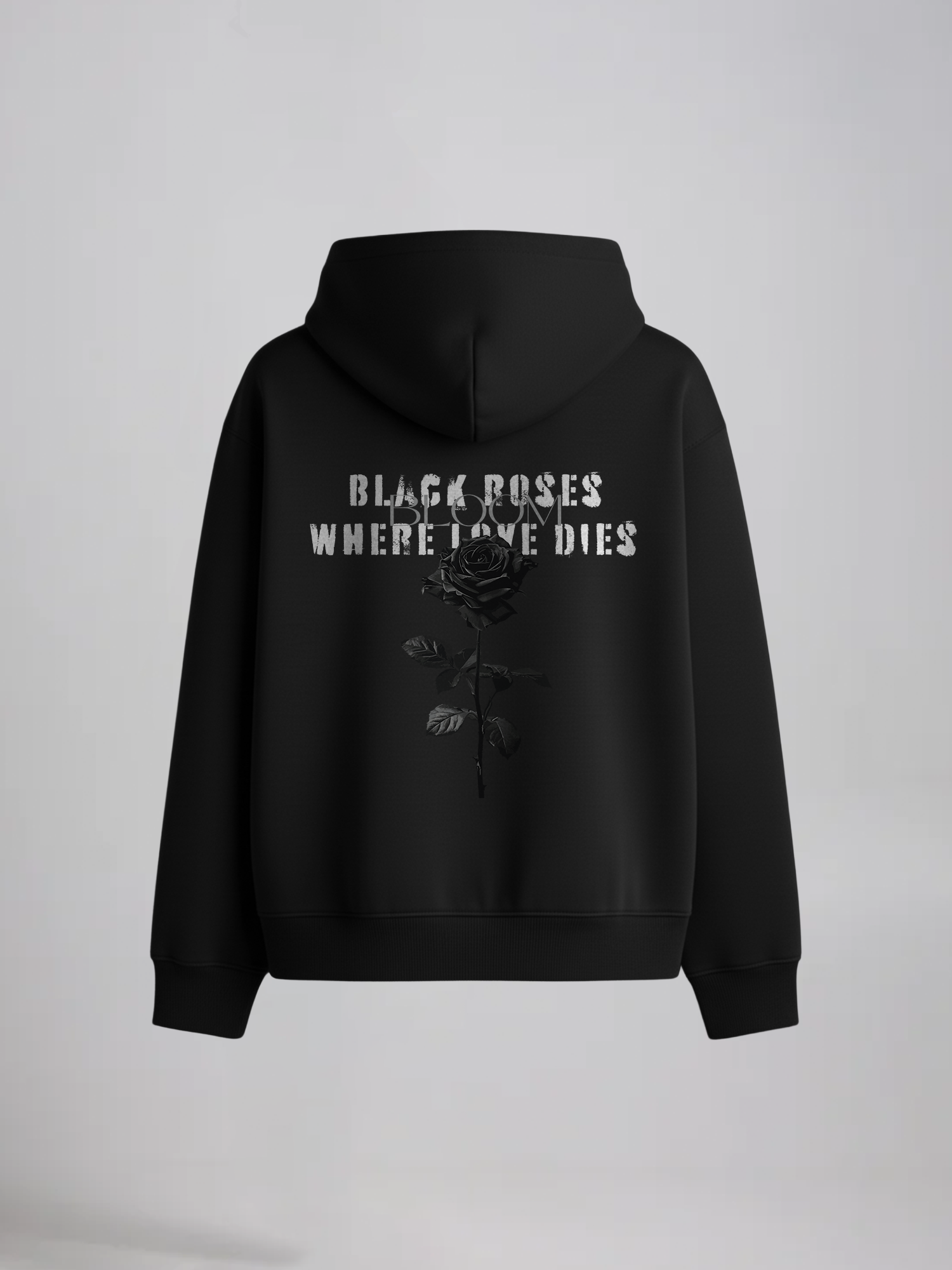 Dark Rose Black Hoodie