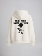 Dark Rose Unisex Off-White Oversized Fit Fleece Hoodie