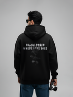 Dark Rose Unisex Black Oversized Fit Fleece Hoodie